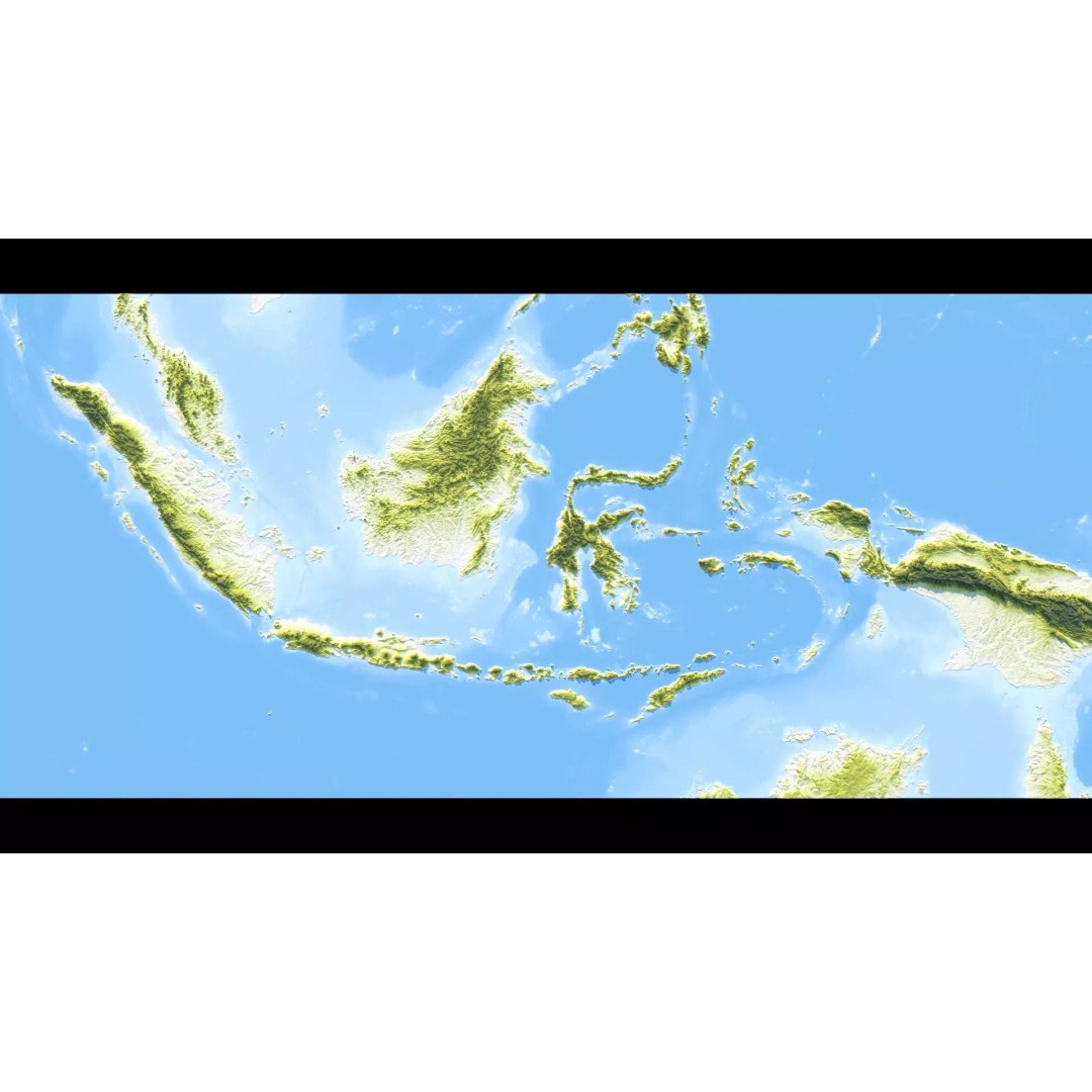 Indonesia Map 3D Model – Realistic Satellite Terrain, FBX & OBJ - View 12