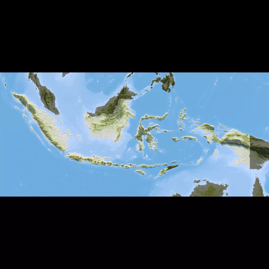 Indonesia Map 3D Model – Realistic Satellite Terrain, FBX & OBJ - View 13