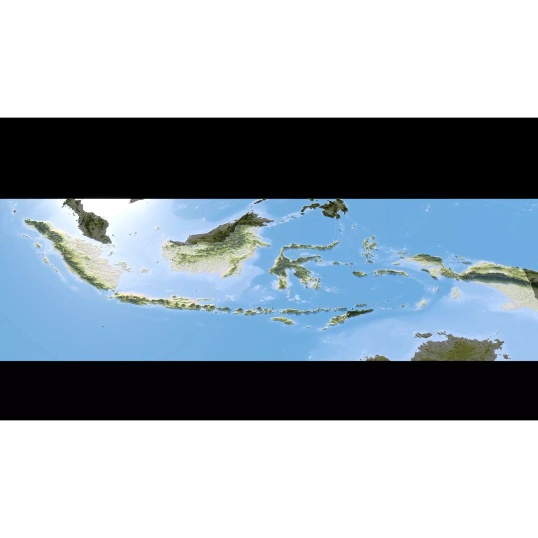 Indonesia Map 3D Model – Realistic Satellite Terrain, FBX & OBJ - View 14