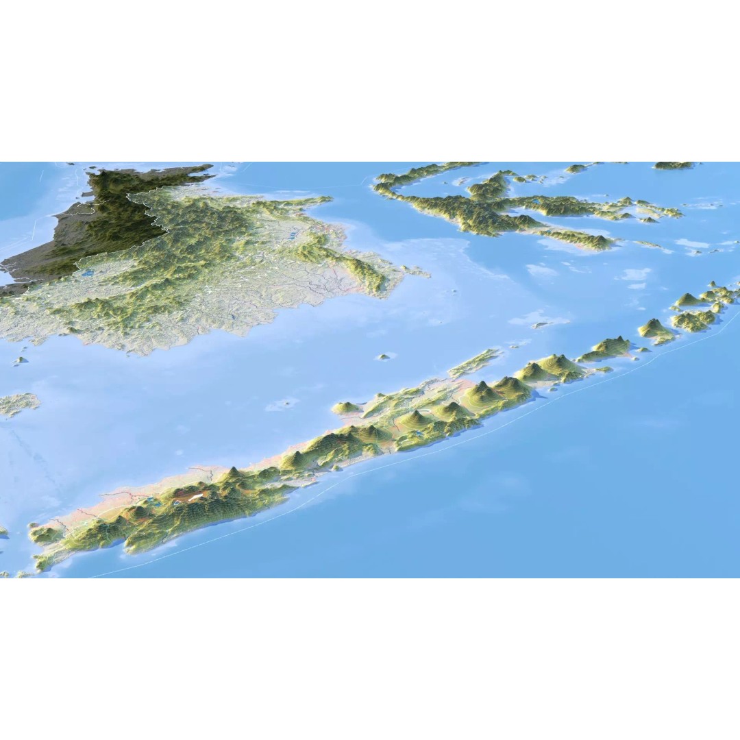 Indonesia Map 3D Model – Realistic Satellite Terrain, FBX & OBJ - View 15