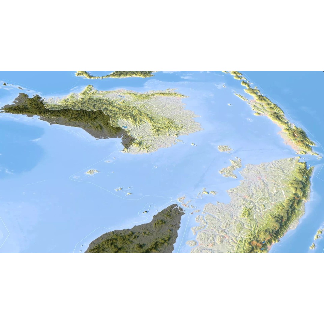 Indonesia Map 3D Model – Realistic Satellite Terrain, FBX & OBJ - View 17