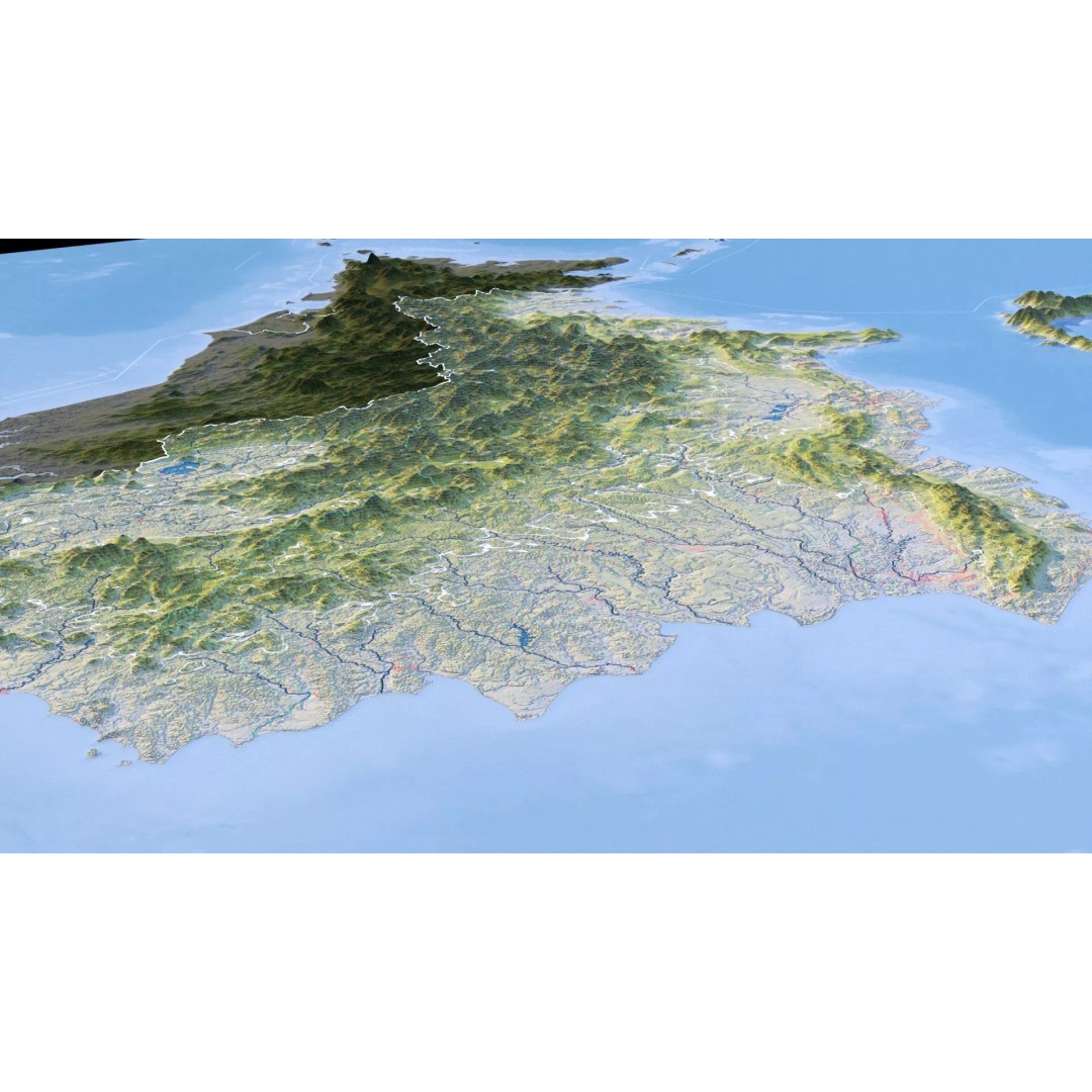 Indonesia Map 3D Model – Realistic Satellite Terrain, FBX & OBJ - View 19