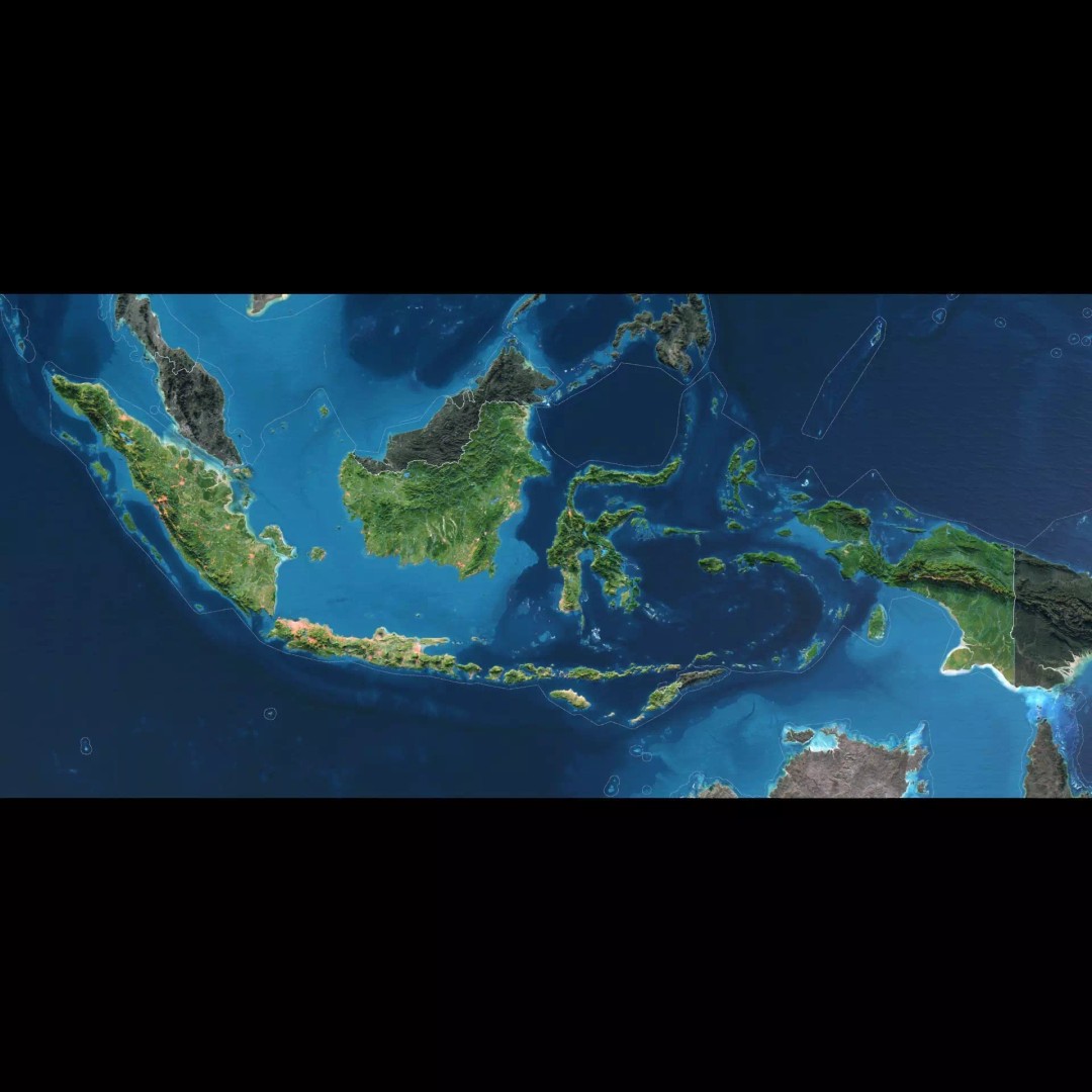 Indonesia Map 3D Model – Realistic Satellite Terrain, FBX & OBJ - View 3