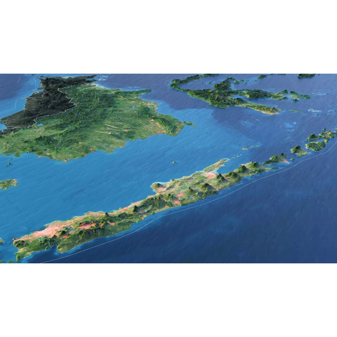 Indonesia Map 3D Model – Realistic Satellite Terrain, FBX & OBJ - View 5