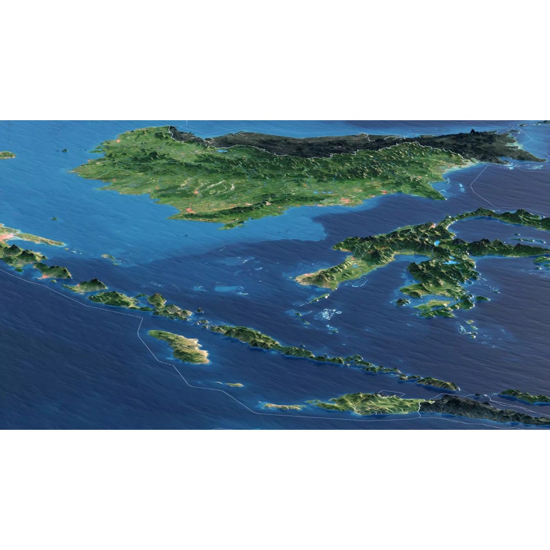 Indonesia Map 3D Model – Realistic Satellite Terrain, FBX & OBJ - View 6