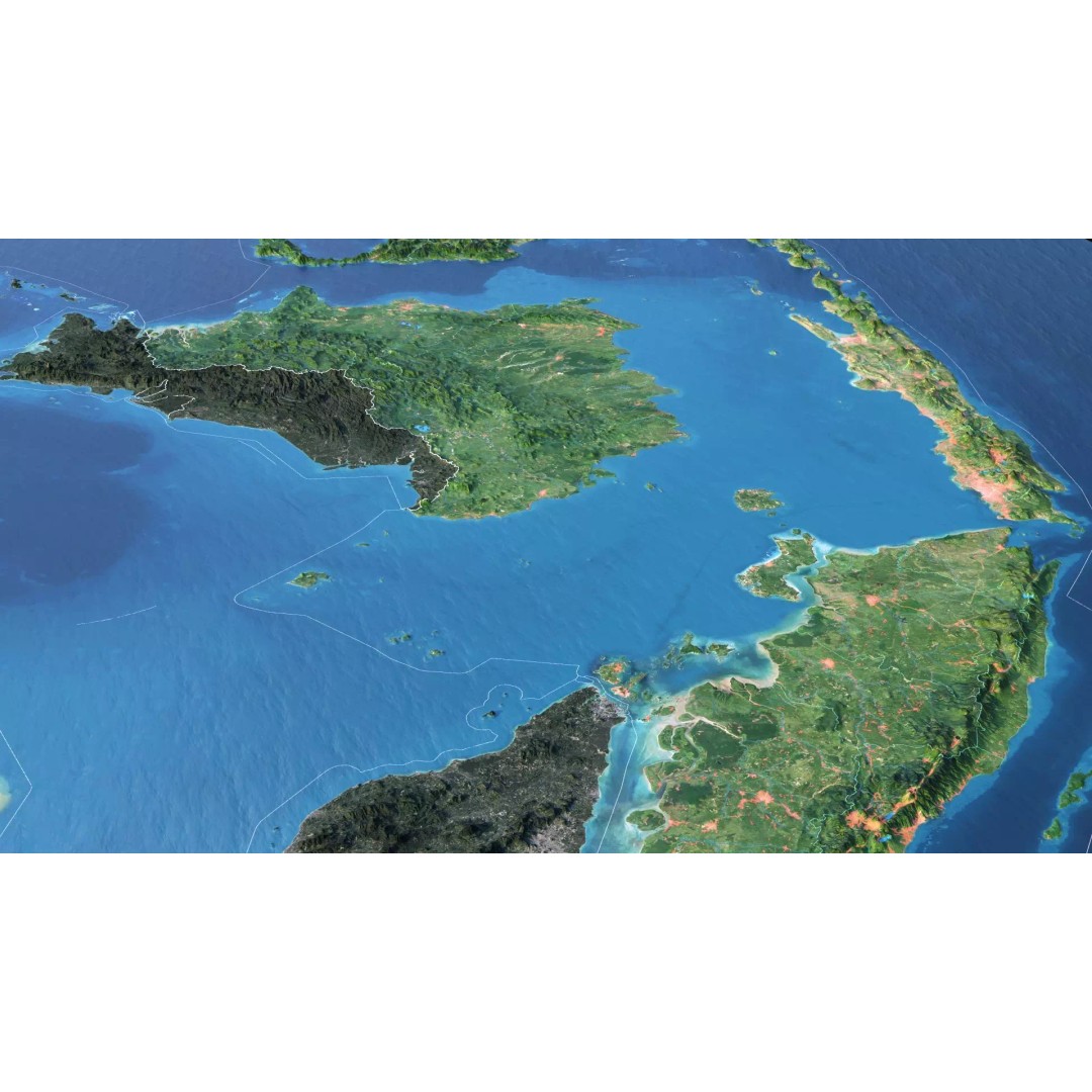 Indonesia Map 3D Model – Realistic Satellite Terrain, FBX & OBJ - View 7