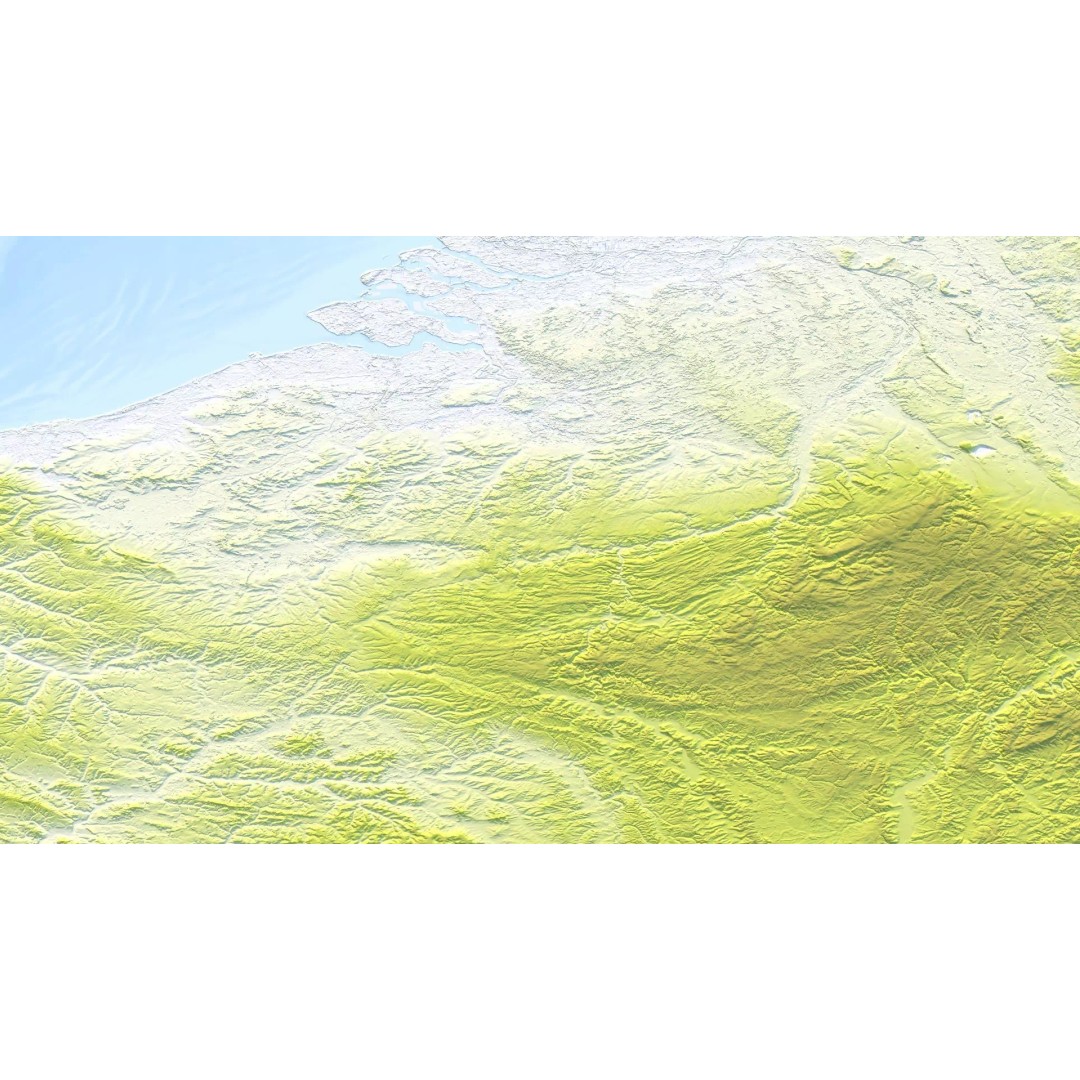 Belgium Map 3D Model – Realistic Terrain Elevation with Satellite Imagery - View 10