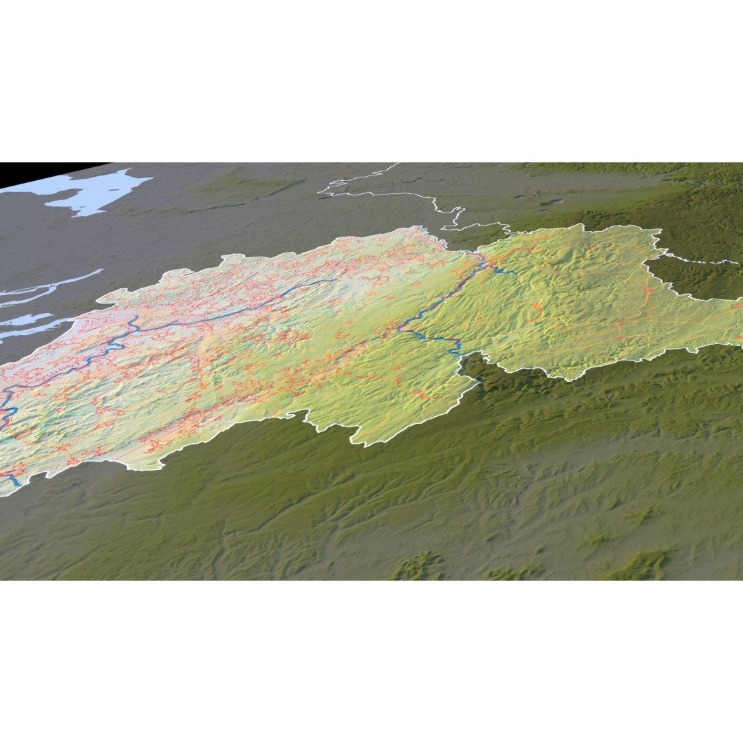Belgium Map 3D Model – Realistic Terrain Elevation with Satellite Imagery - View 13