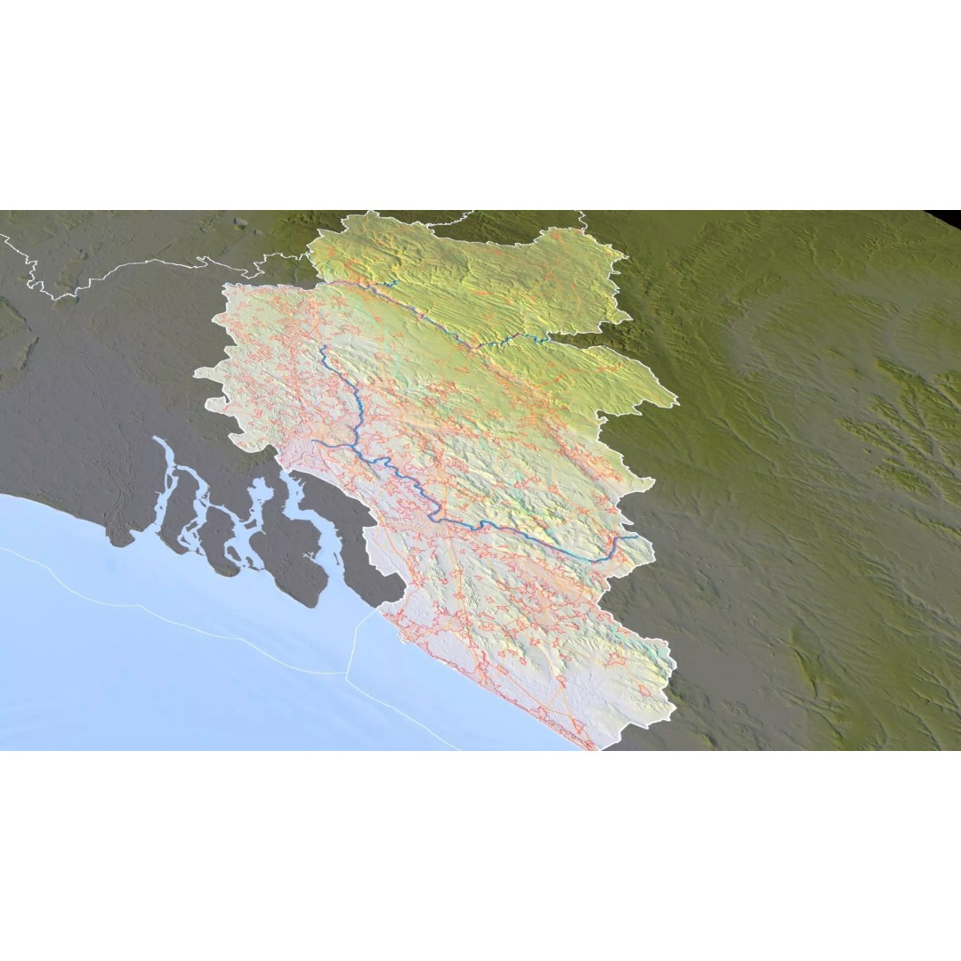 Belgium Map 3D Model – Realistic Terrain Elevation with Satellite Imagery - View 15