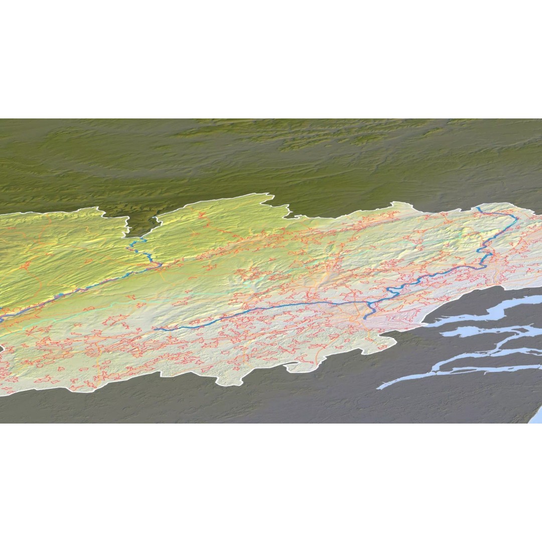 Belgium Map 3D Model – Realistic Terrain Elevation with Satellite Imagery - View 16