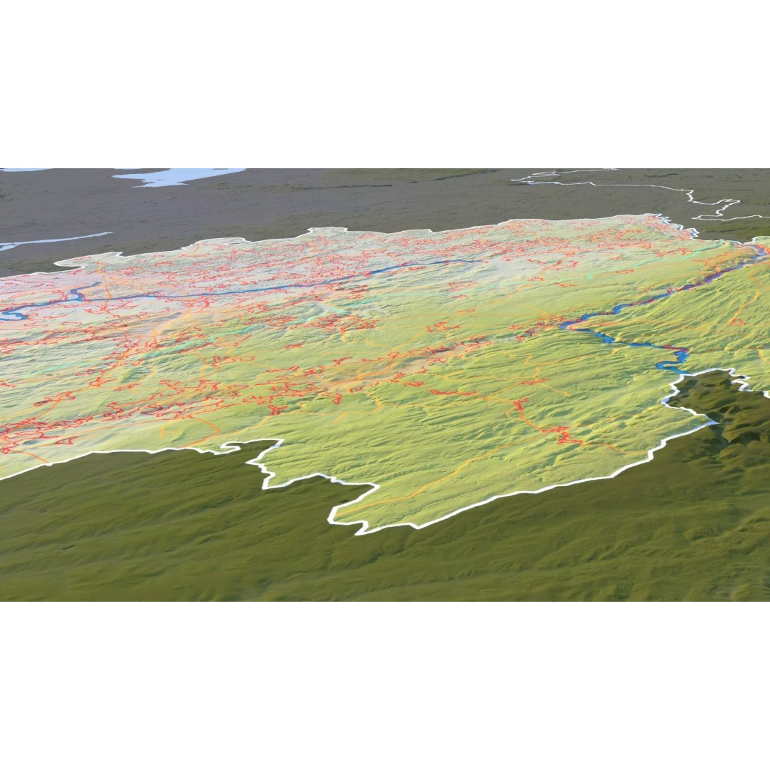 Belgium Map 3D Model – Realistic Terrain Elevation with Satellite Imagery - View 17