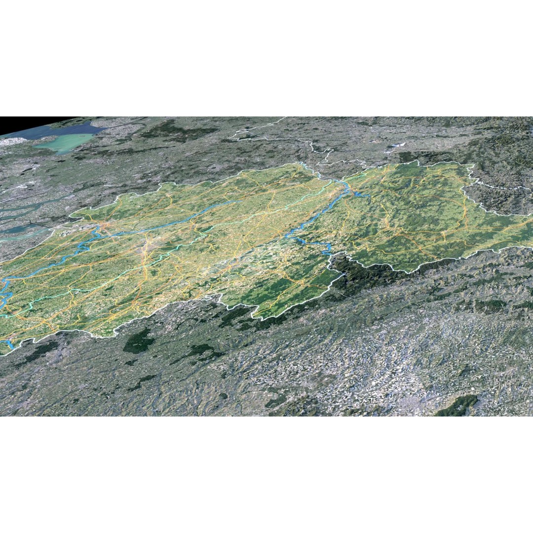 Belgium Map 3D Model – Realistic Terrain Elevation with Satellite Imagery - View 5