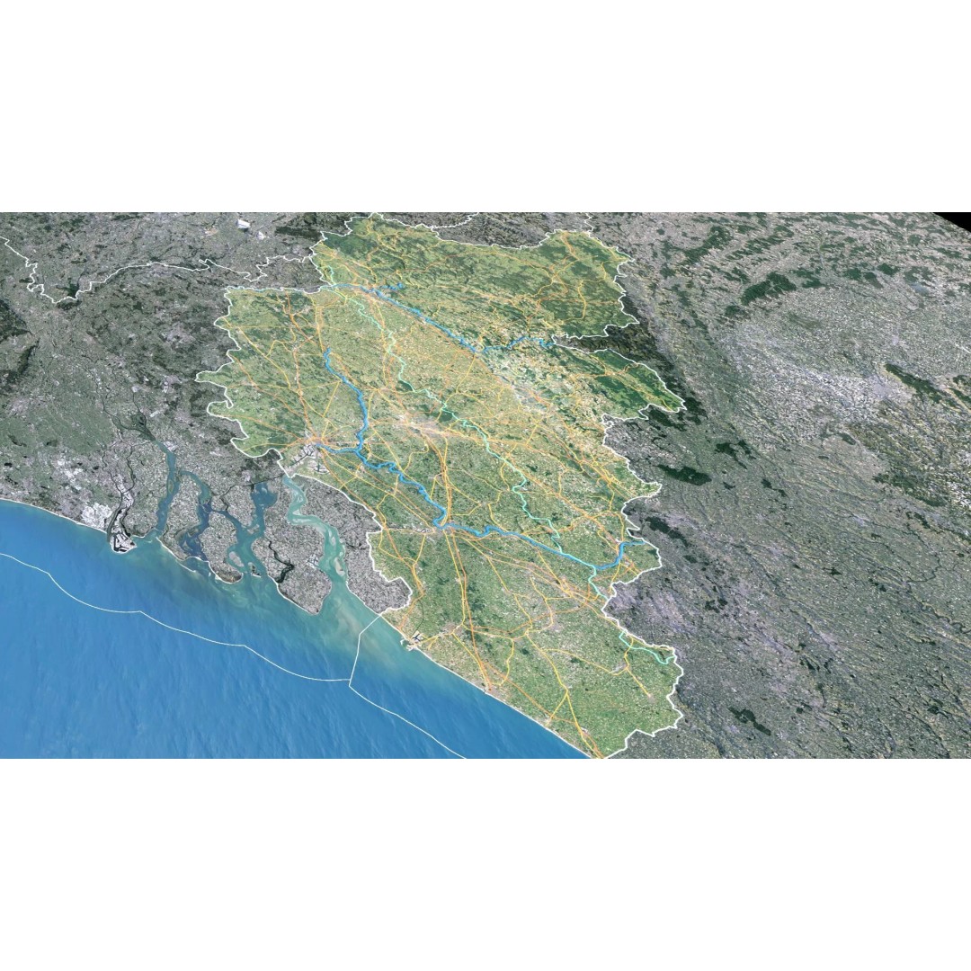 Belgium Map 3D Model – Realistic Terrain Elevation with Satellite Imagery - View 7