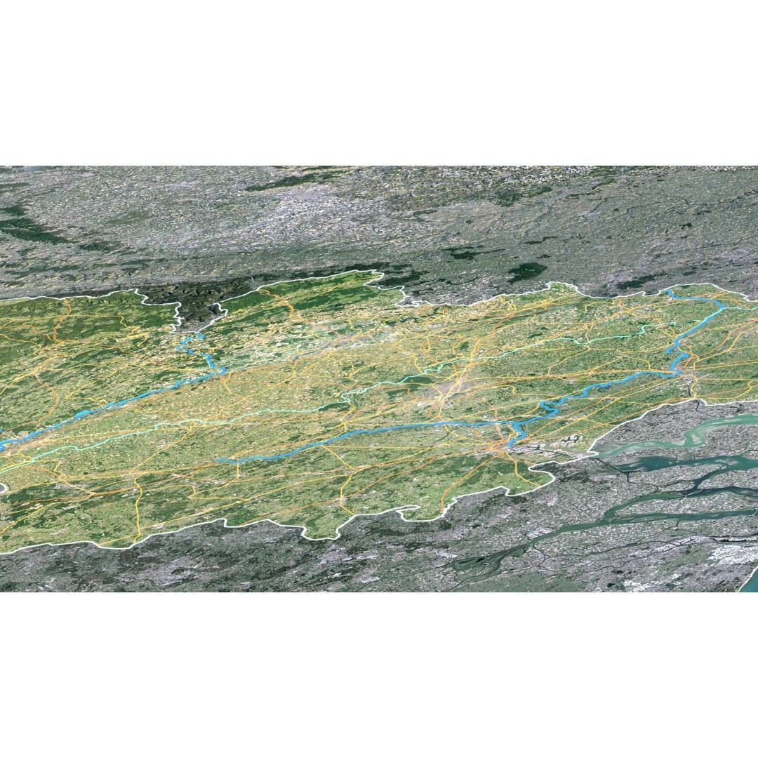 Belgium Map 3D Model – Realistic Terrain Elevation with Satellite Imagery - View 8
