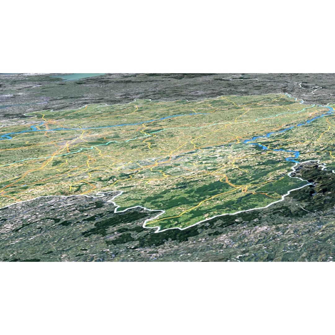 Belgium Map 3D Model – Realistic Terrain Elevation with Satellite Imagery - View 9