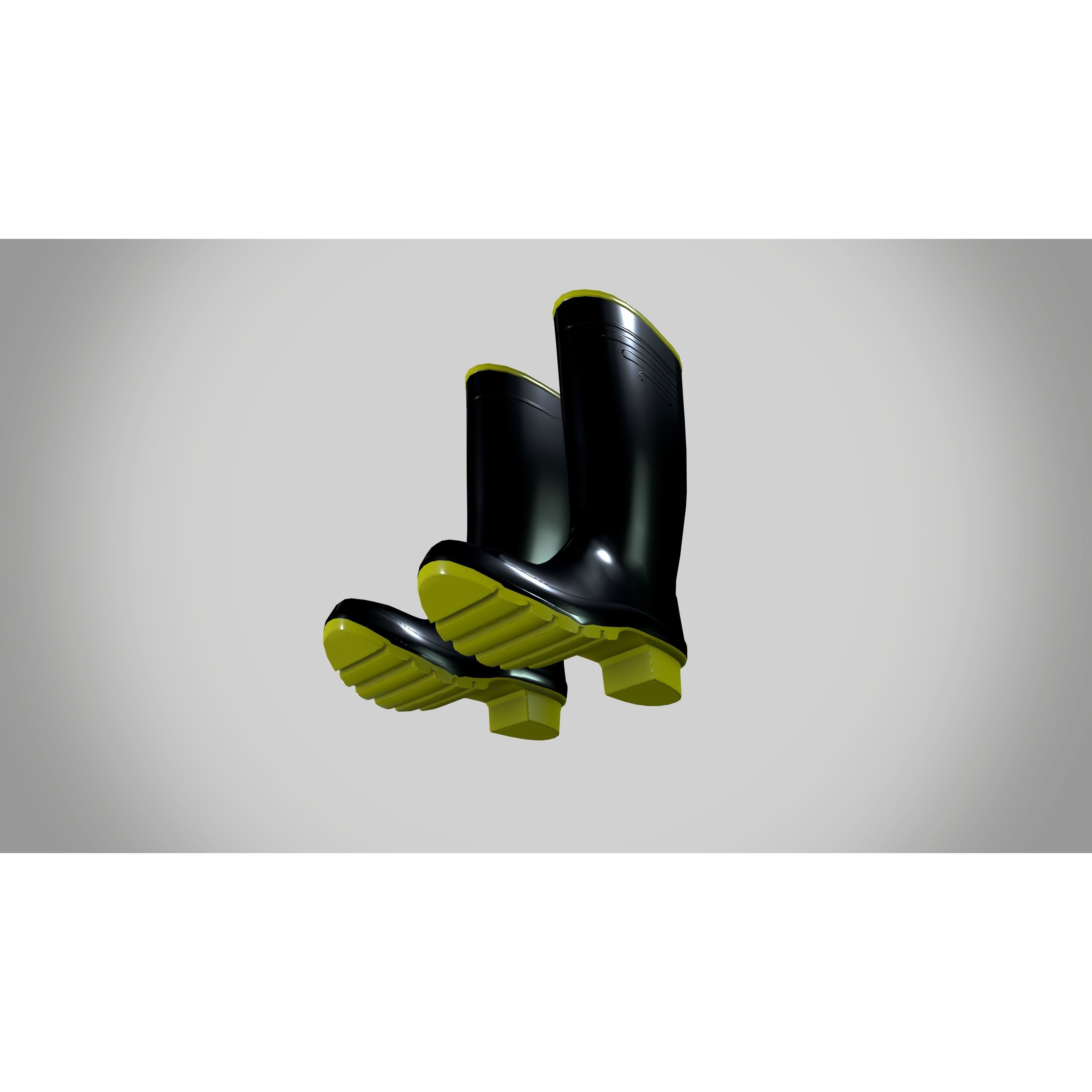 Rain Boots - Low-Poly Game-Ready 3D Model - View 10