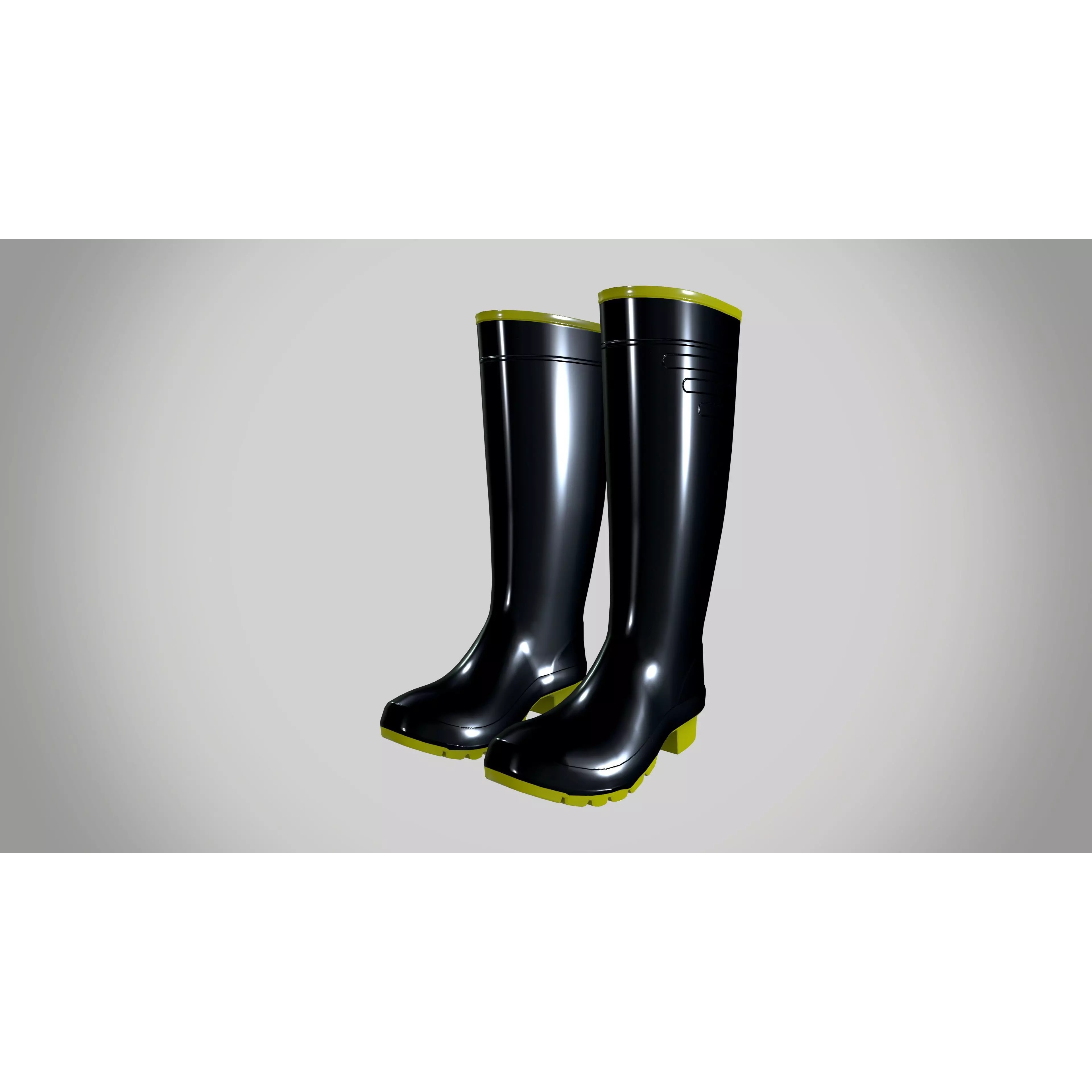 Rain Boots - Low-Poly Game-Ready 3D Model - View 2