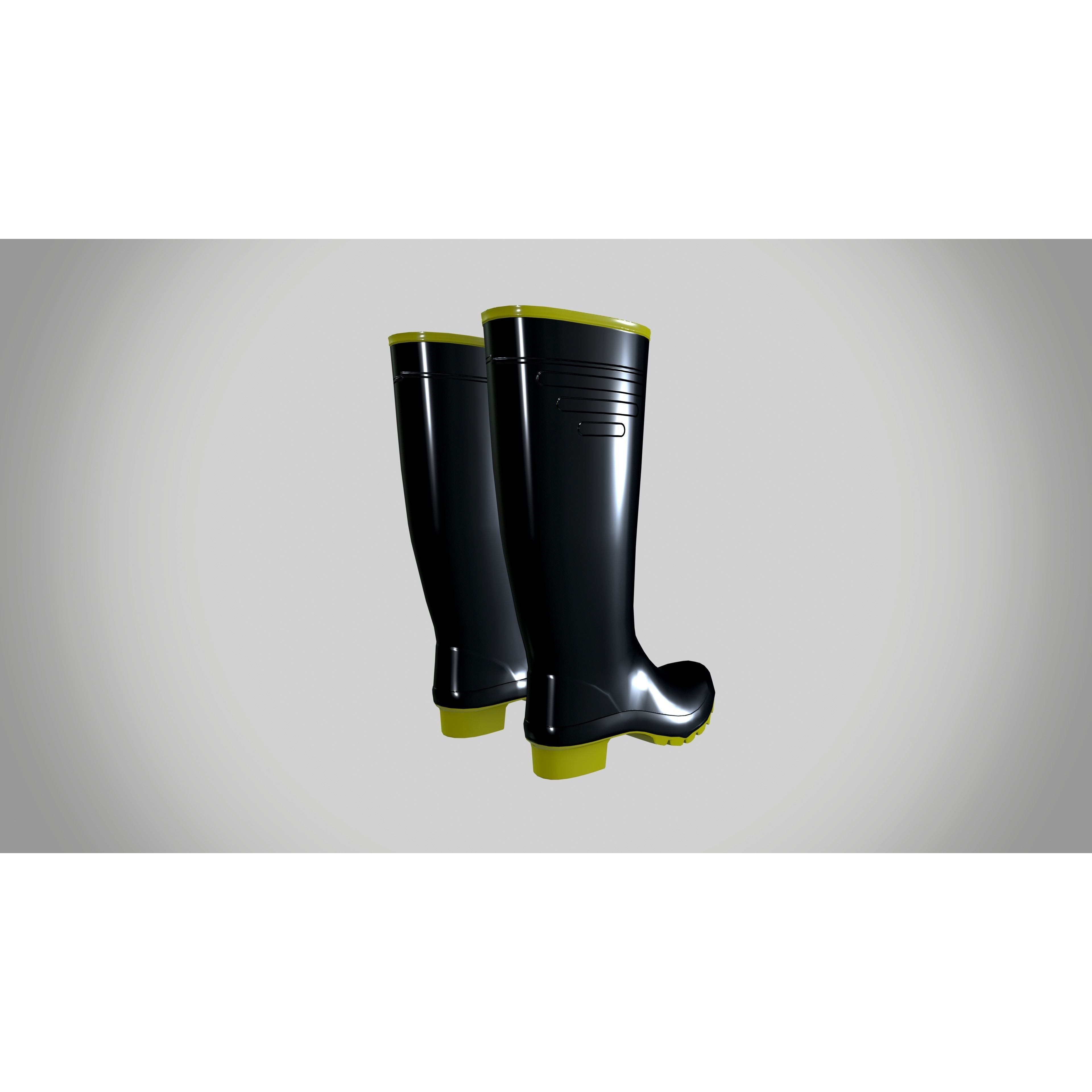 Rain Boots - Low-Poly Game-Ready 3D Model - View 4