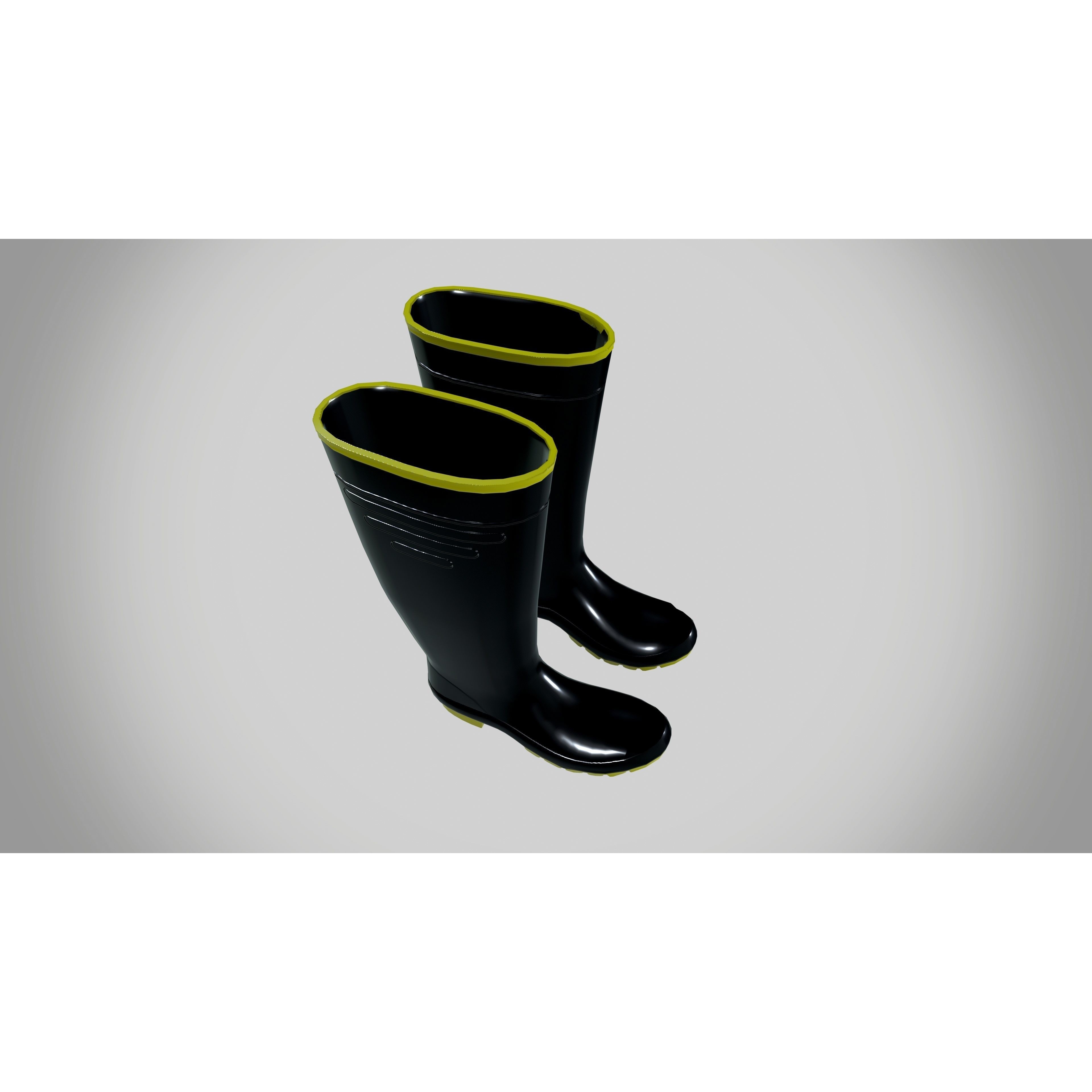 Rain Boots - Low-Poly Game-Ready 3D Model - View 7