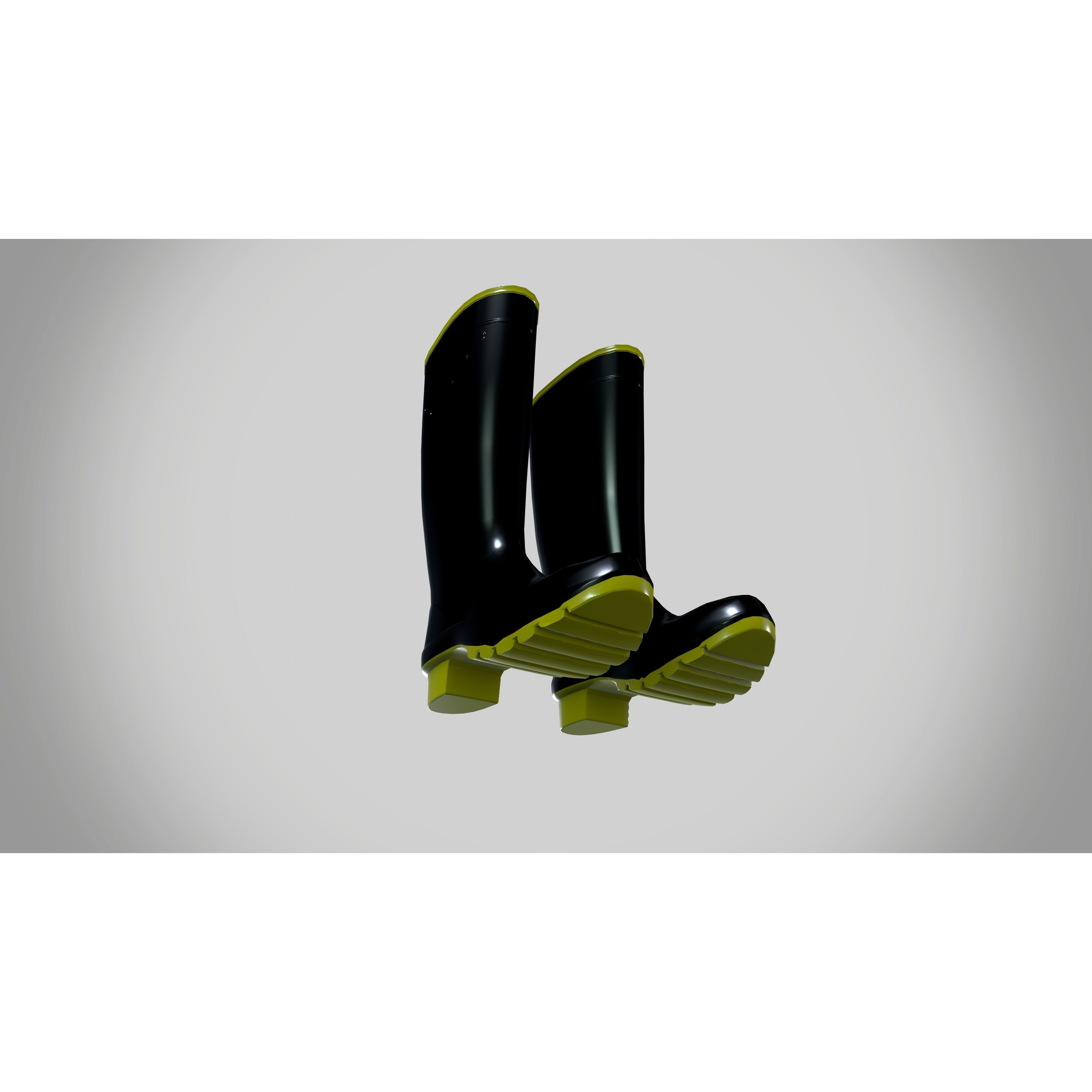 Rain Boots - Low-Poly Game-Ready 3D Model - View 9