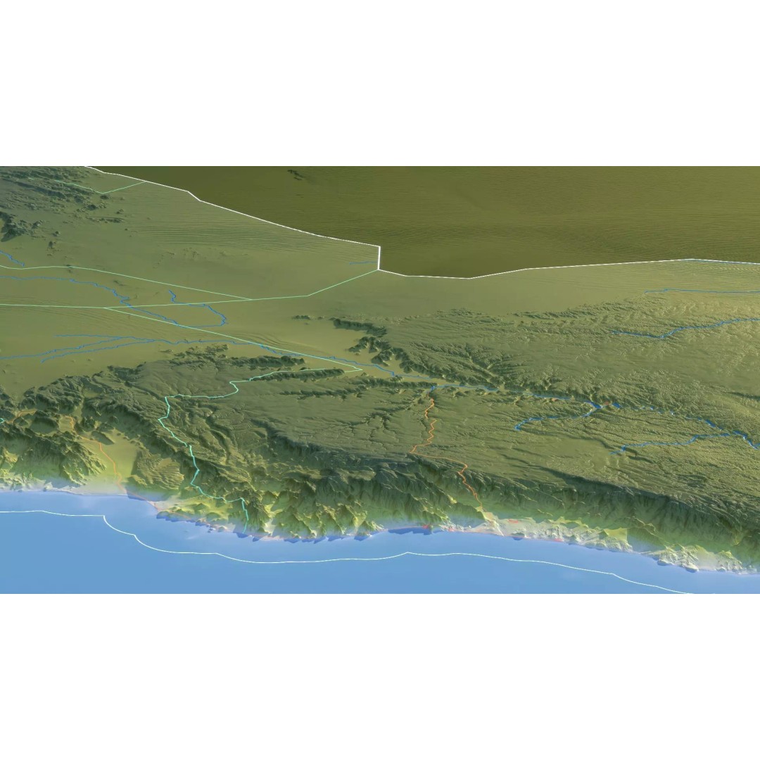 Yemen Map 3D Model – Realistic Satellite Terrain, MAX, FBX, OBJ - View 15