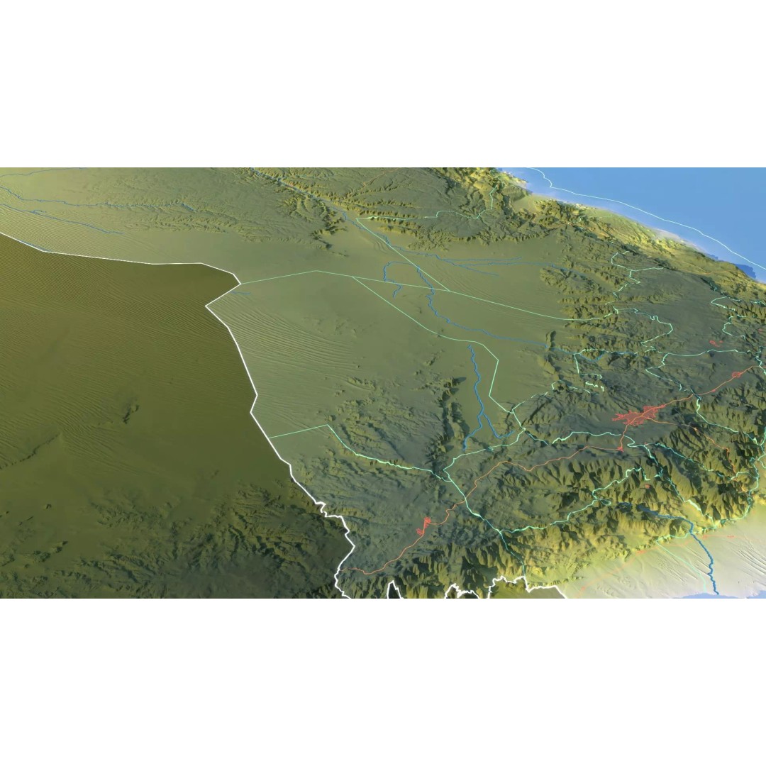 Yemen Map 3D Model – Realistic Satellite Terrain, MAX, FBX, OBJ - View 16