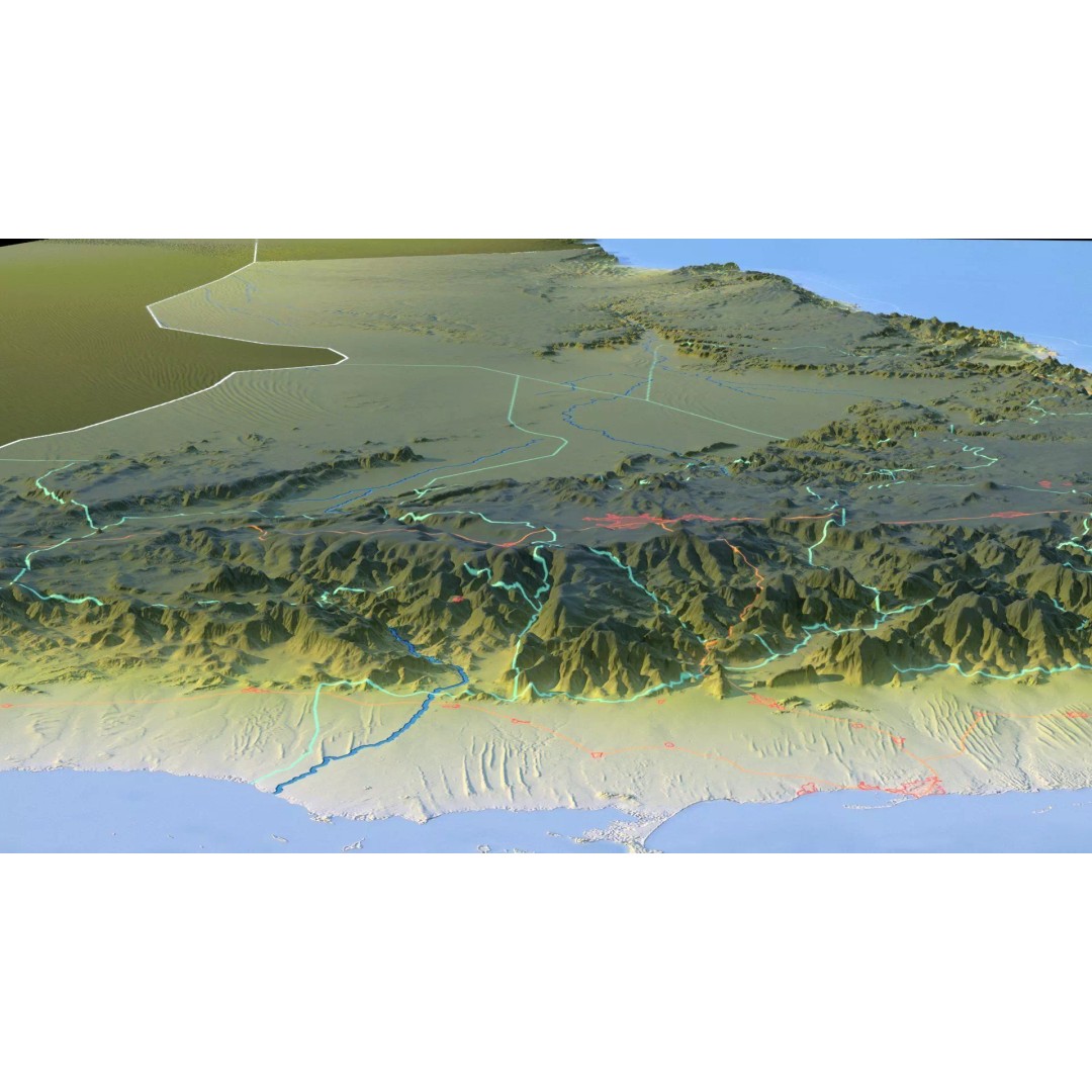 Yemen Map 3D Model – Realistic Satellite Terrain, MAX, FBX, OBJ - View 18