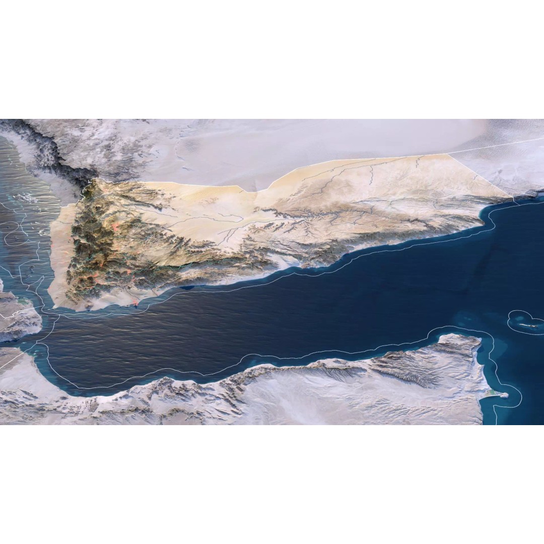 Yemen Map 3D Model – Realistic Satellite Terrain, MAX, FBX, OBJ - View 4
