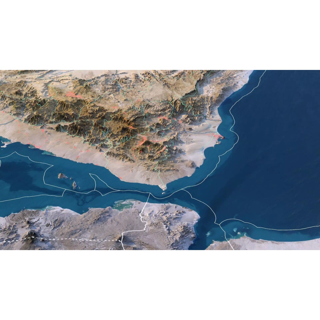 Yemen Map 3D Model – Realistic Satellite Terrain, MAX, FBX, OBJ - View 5