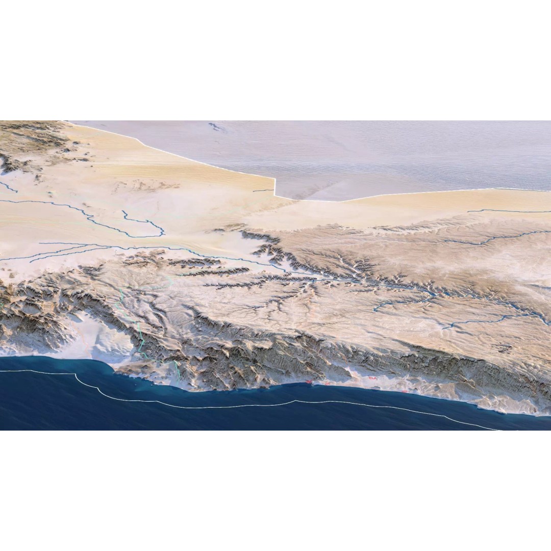 Yemen Map 3D Model – Realistic Satellite Terrain, MAX, FBX, OBJ - View 6