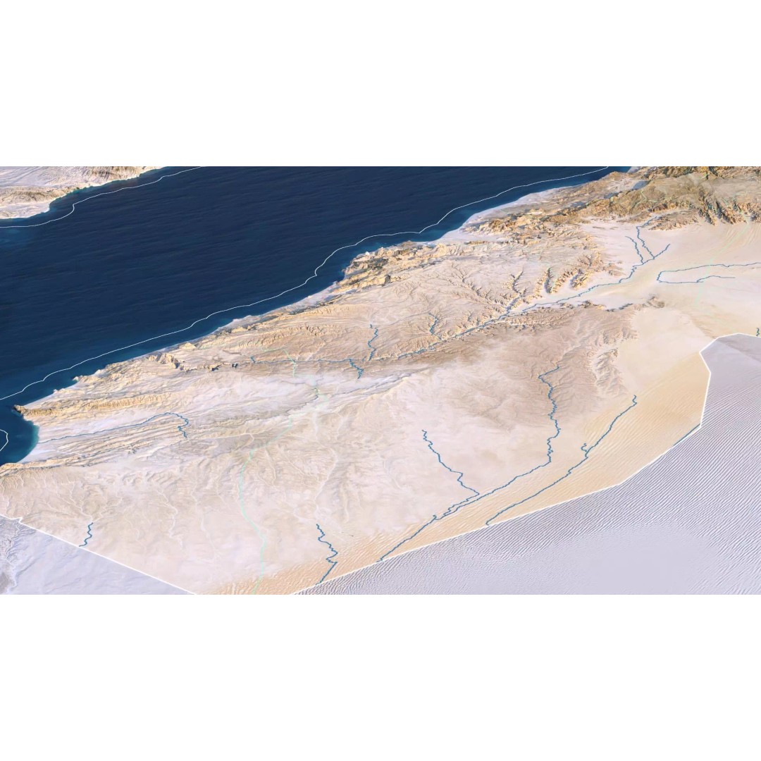 Yemen Map 3D Model – Realistic Satellite Terrain, MAX, FBX, OBJ - View 8