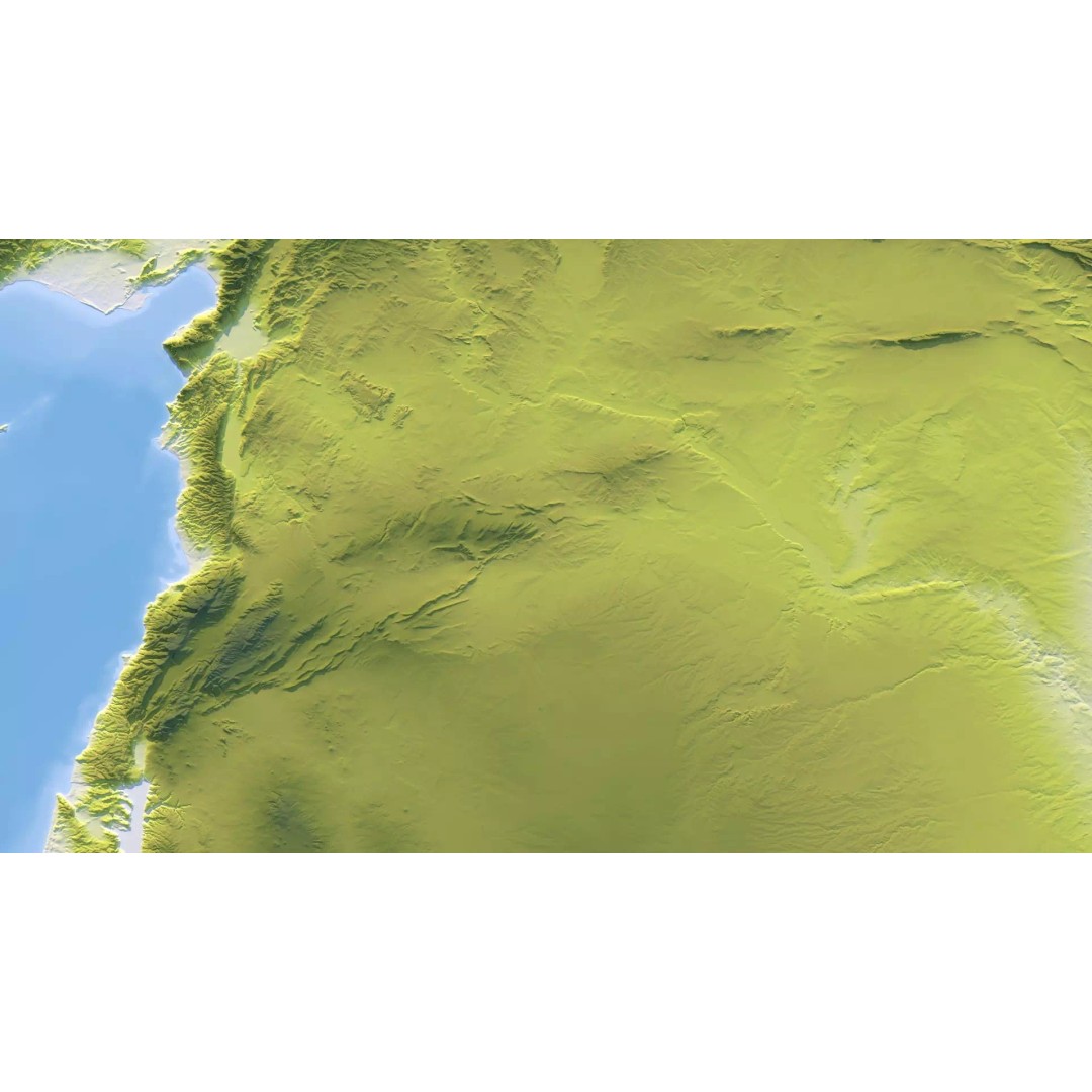 Syria Map 3D Model – Realistic Satellite Terrain, 15K Textures - View 12