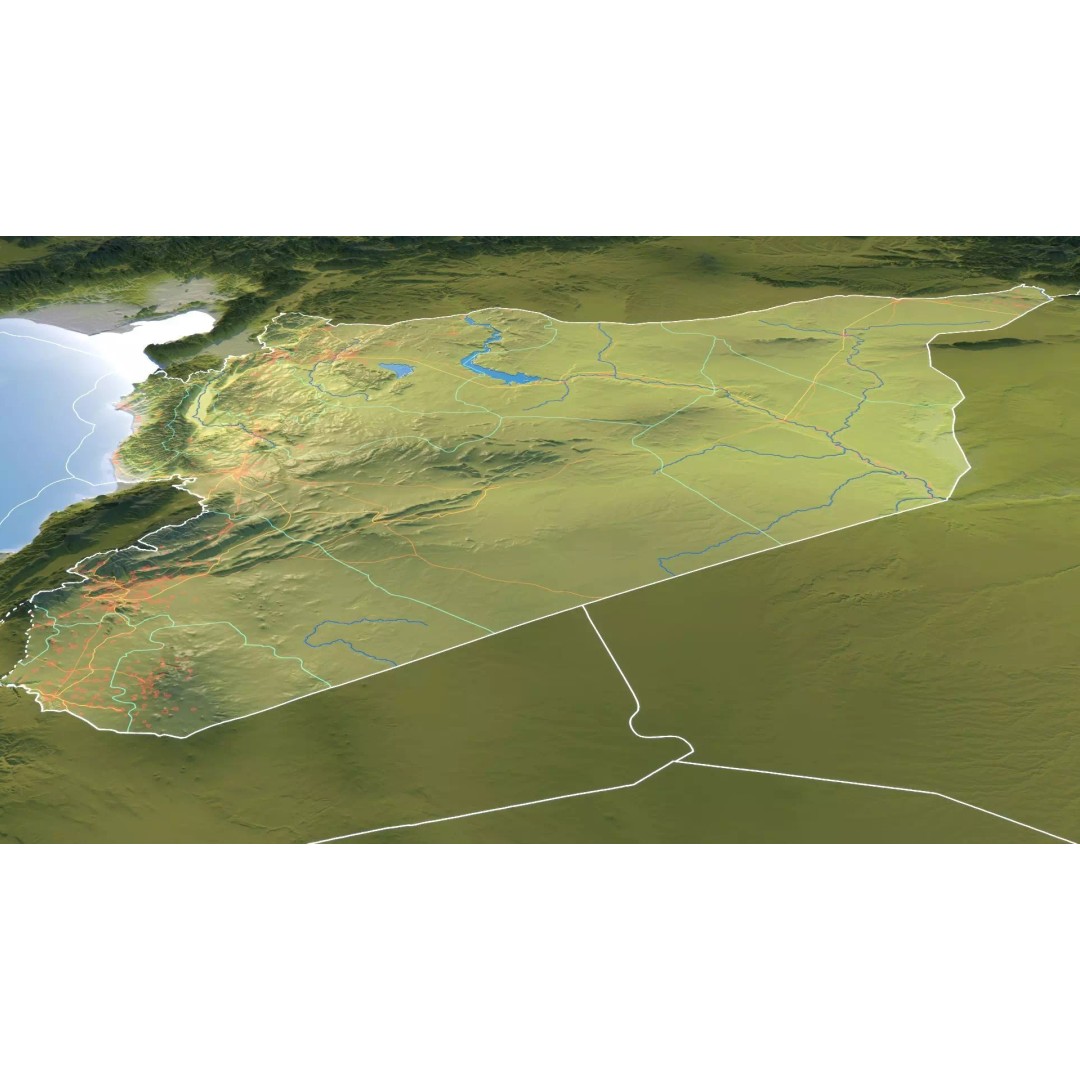 Syria Map 3D Model – Realistic Satellite Terrain, 15K Textures - View 13