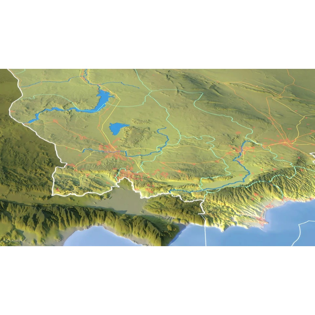 Syria Map 3D Model – Realistic Satellite Terrain, 15K Textures - View 16