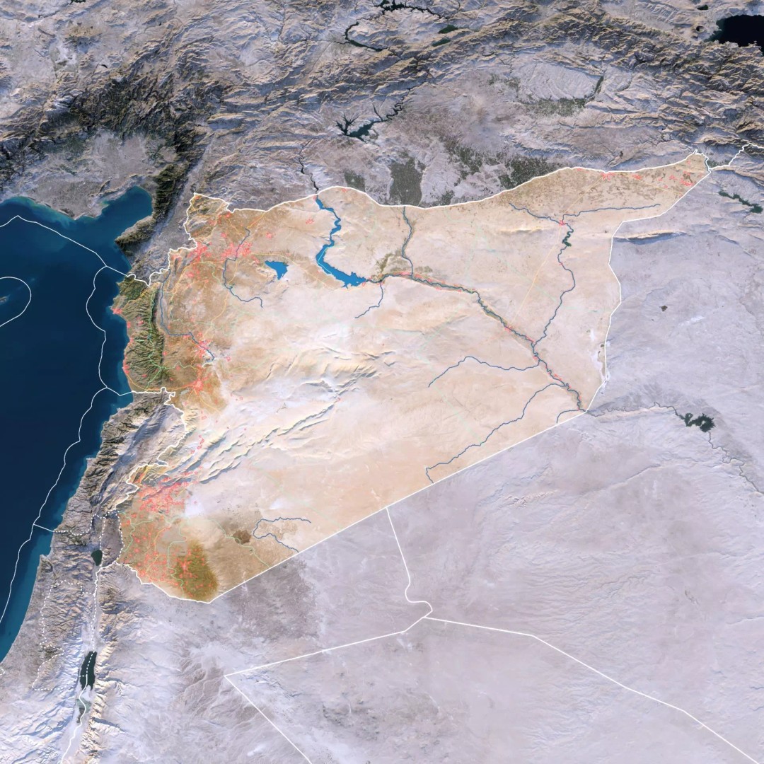 Syria Map 3D Model – Realistic Satellite Terrain, 15K Textures - View 3