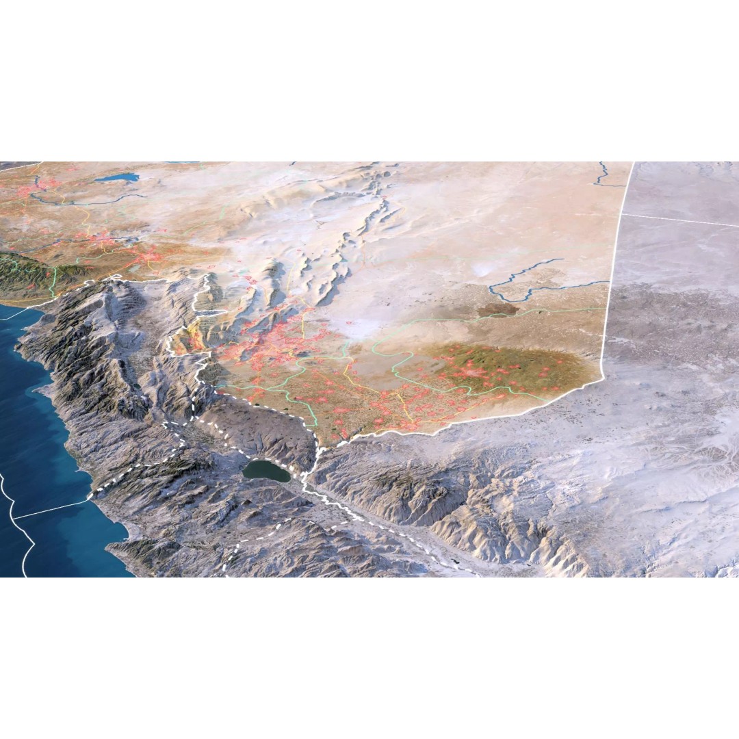 Syria Map 3D Model – Realistic Satellite Terrain, 15K Textures - View 5
