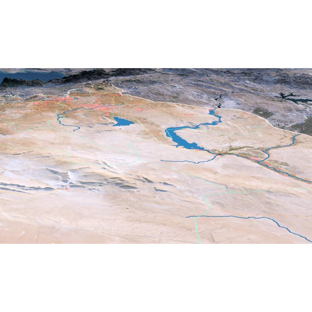 Syria Map 3D Model – Realistic Satellite Terrain, 15K Textures - View 6