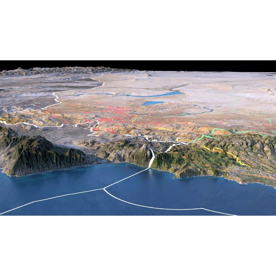 Syria Map 3D Model – Realistic Satellite Terrain, 15K Textures - View 9
