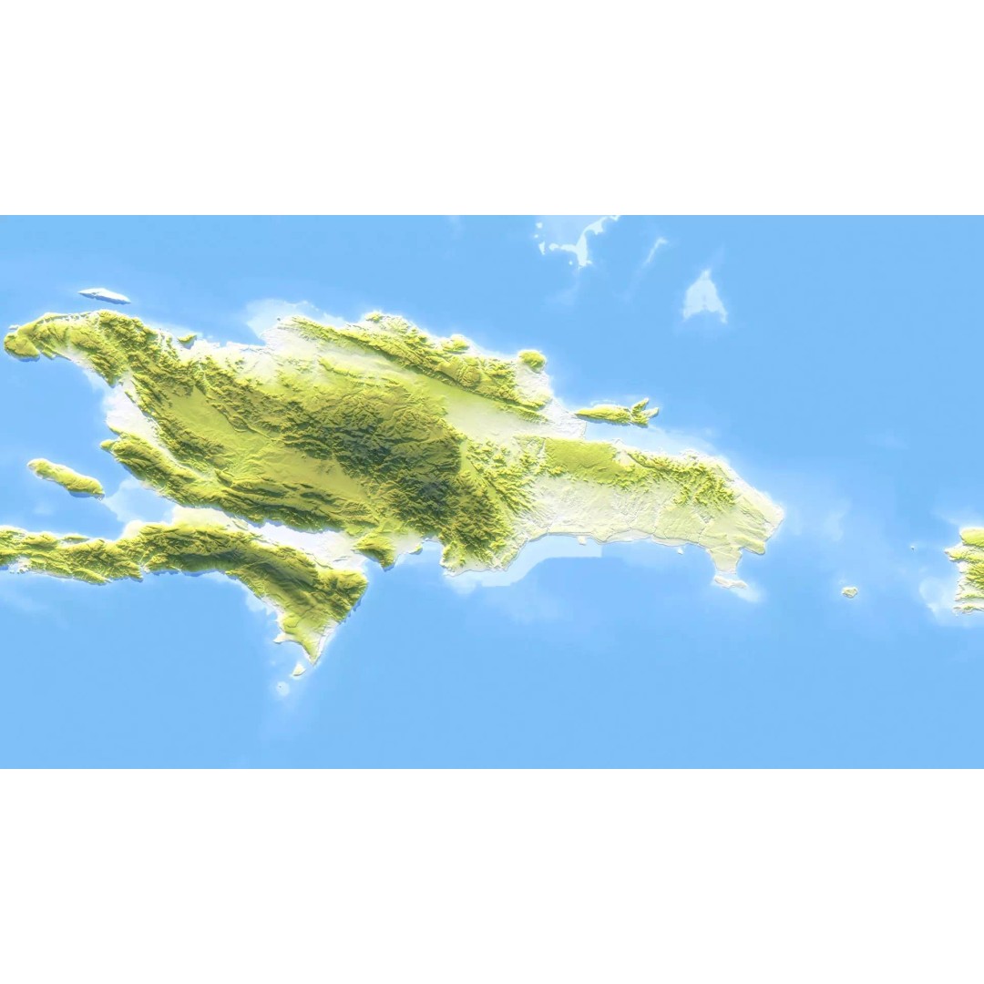 Dominican Republic Map 3D Model – Realistic Satellite Terrain, FBX, OBJ - View 11