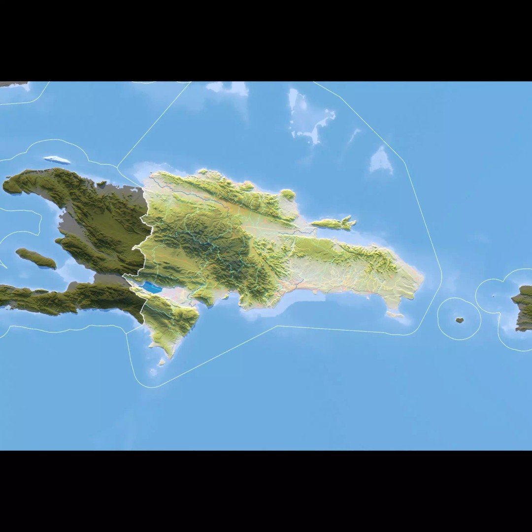 Dominican Republic Map 3D Model – Realistic Satellite Terrain, FBX, OBJ - View 12