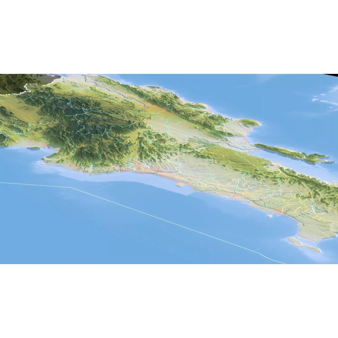 Dominican Republic Map 3D Model – Realistic Satellite Terrain, FBX, OBJ - View 15