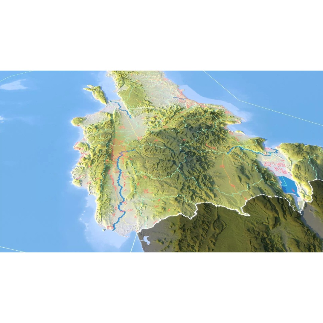 Dominican Republic Map 3D Model – Realistic Satellite Terrain, FBX, OBJ - View 16