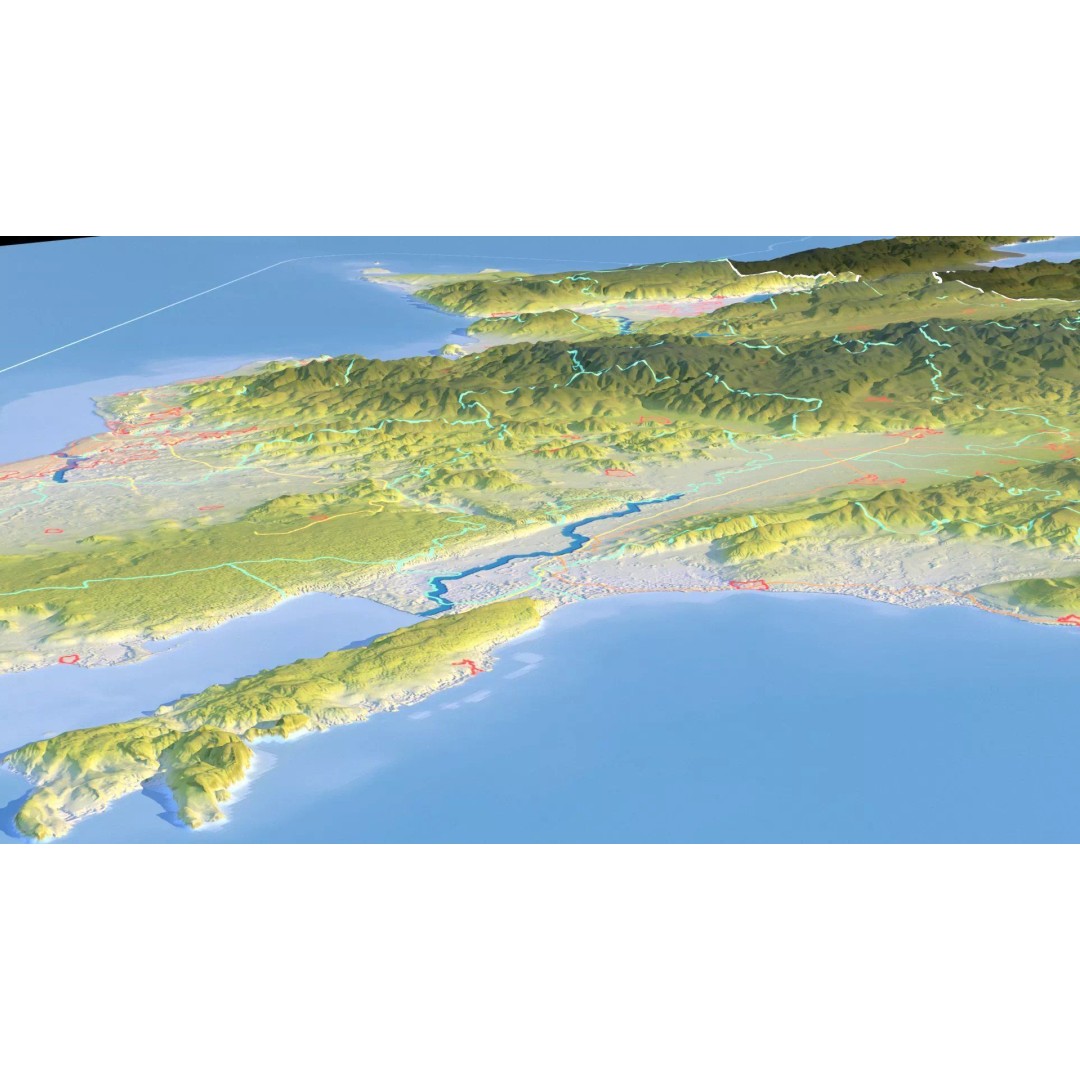 Dominican Republic Map 3D Model – Realistic Satellite Terrain, FBX, OBJ - View 19