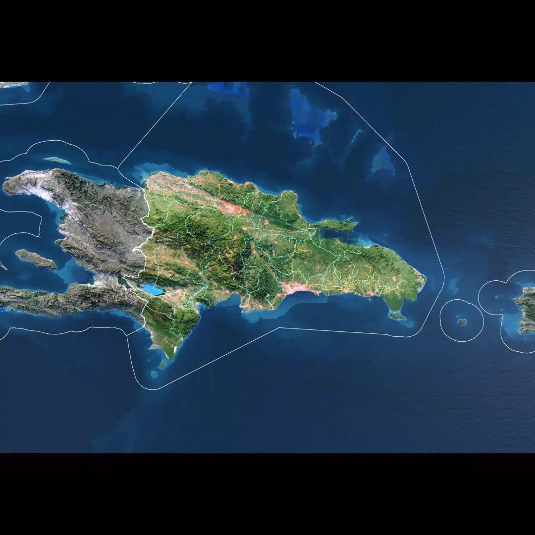 Dominican Republic Map 3D Model – Realistic Satellite Terrain, FBX, OBJ - View 3