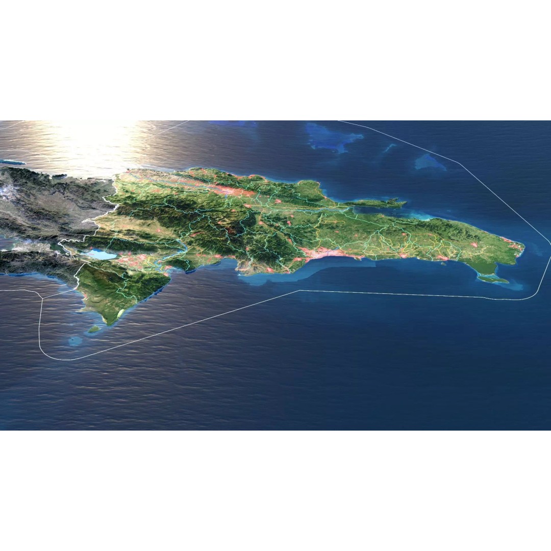 Dominican Republic Map 3D Model – Realistic Satellite Terrain, FBX, OBJ - View 4