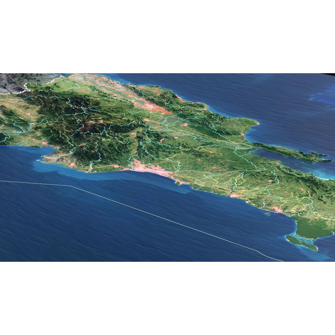 Dominican Republic Map 3D Model – Realistic Satellite Terrain, FBX, OBJ - View 6