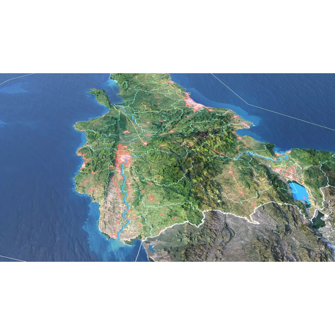 Dominican Republic Map 3D Model – Realistic Satellite Terrain, FBX, OBJ - View 7