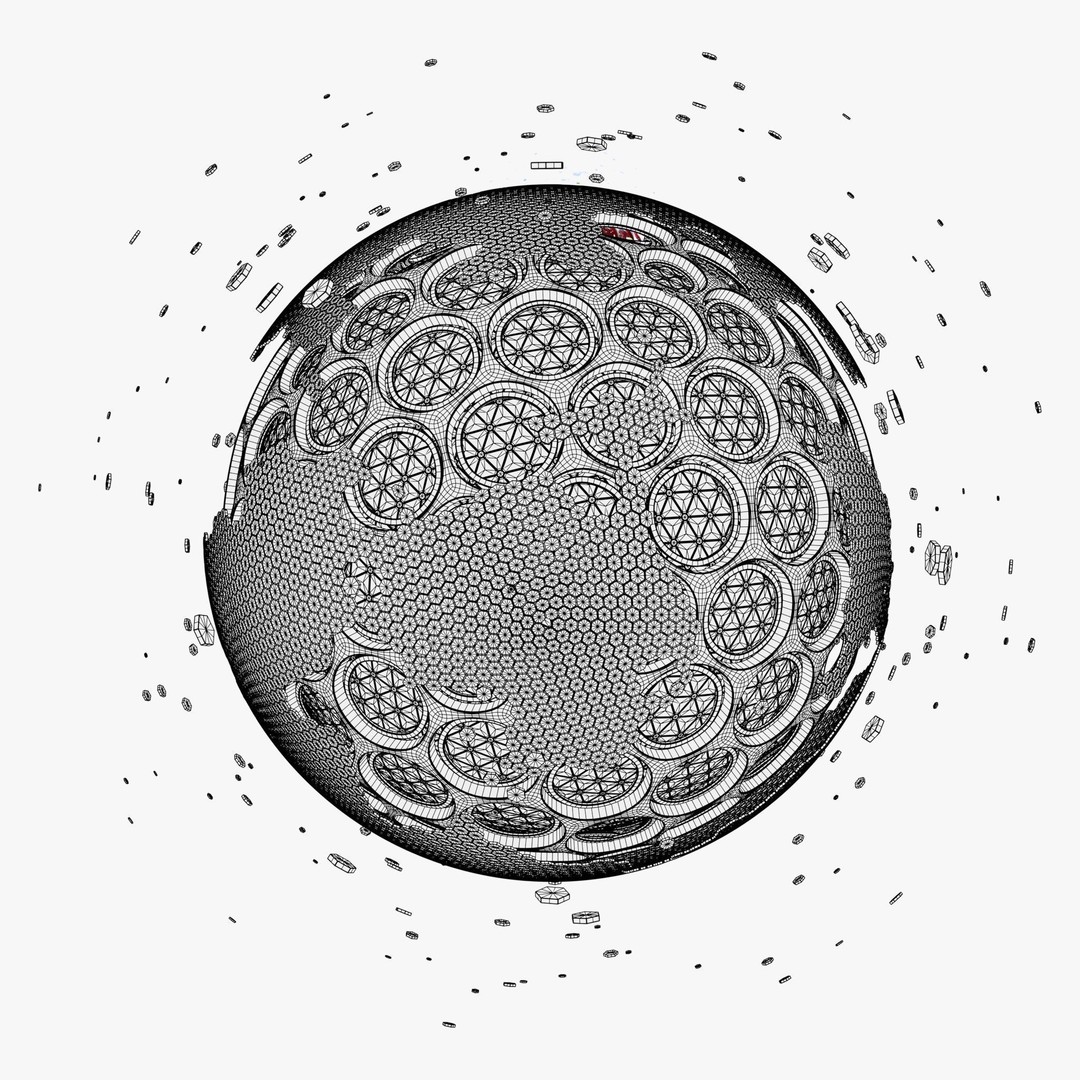 Abstract SciFi Sphere 3D Model – Futuristic Design, Blender & FBX