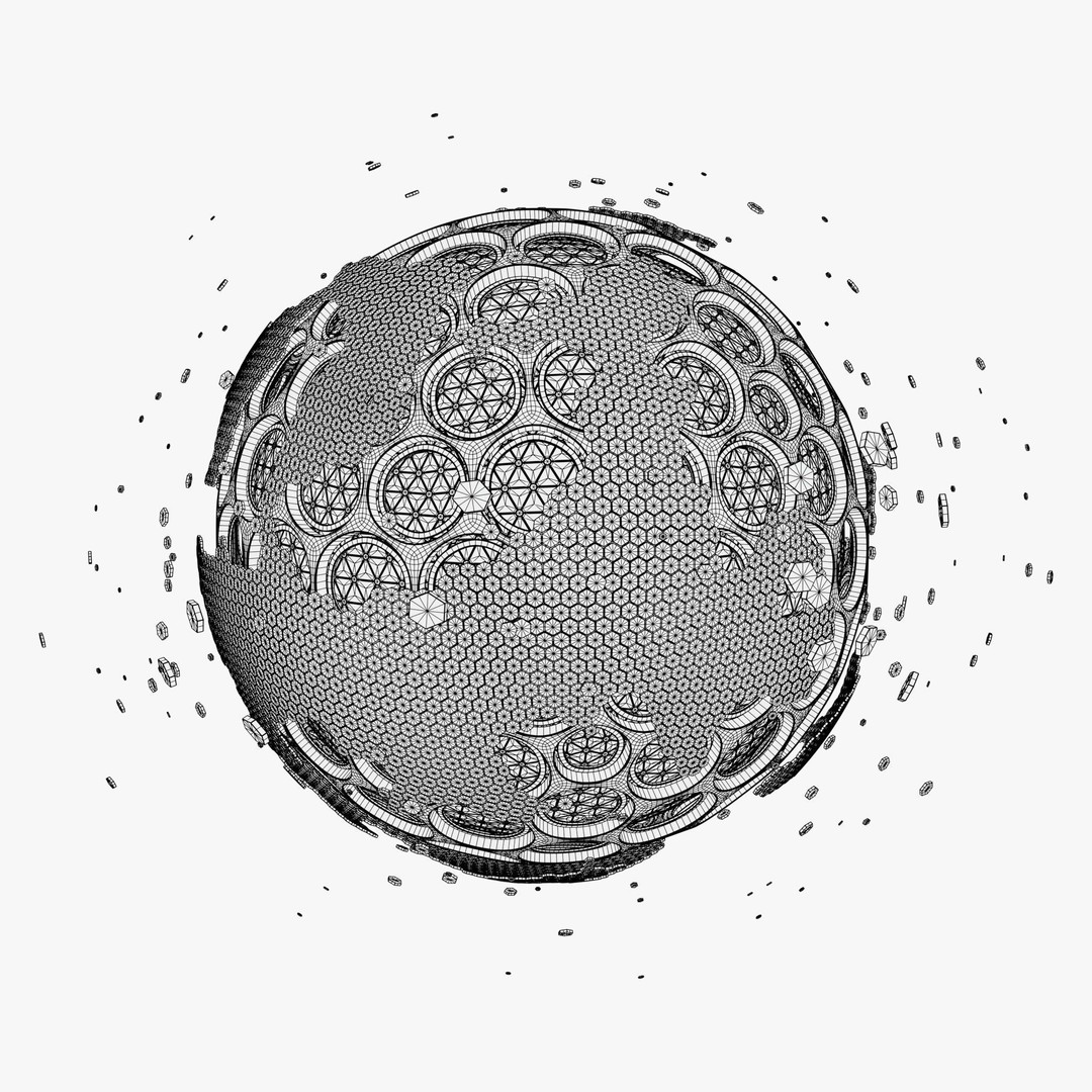 Abstract SciFi Sphere 3D Model – Futuristic Design, Blender & FBX - View 11