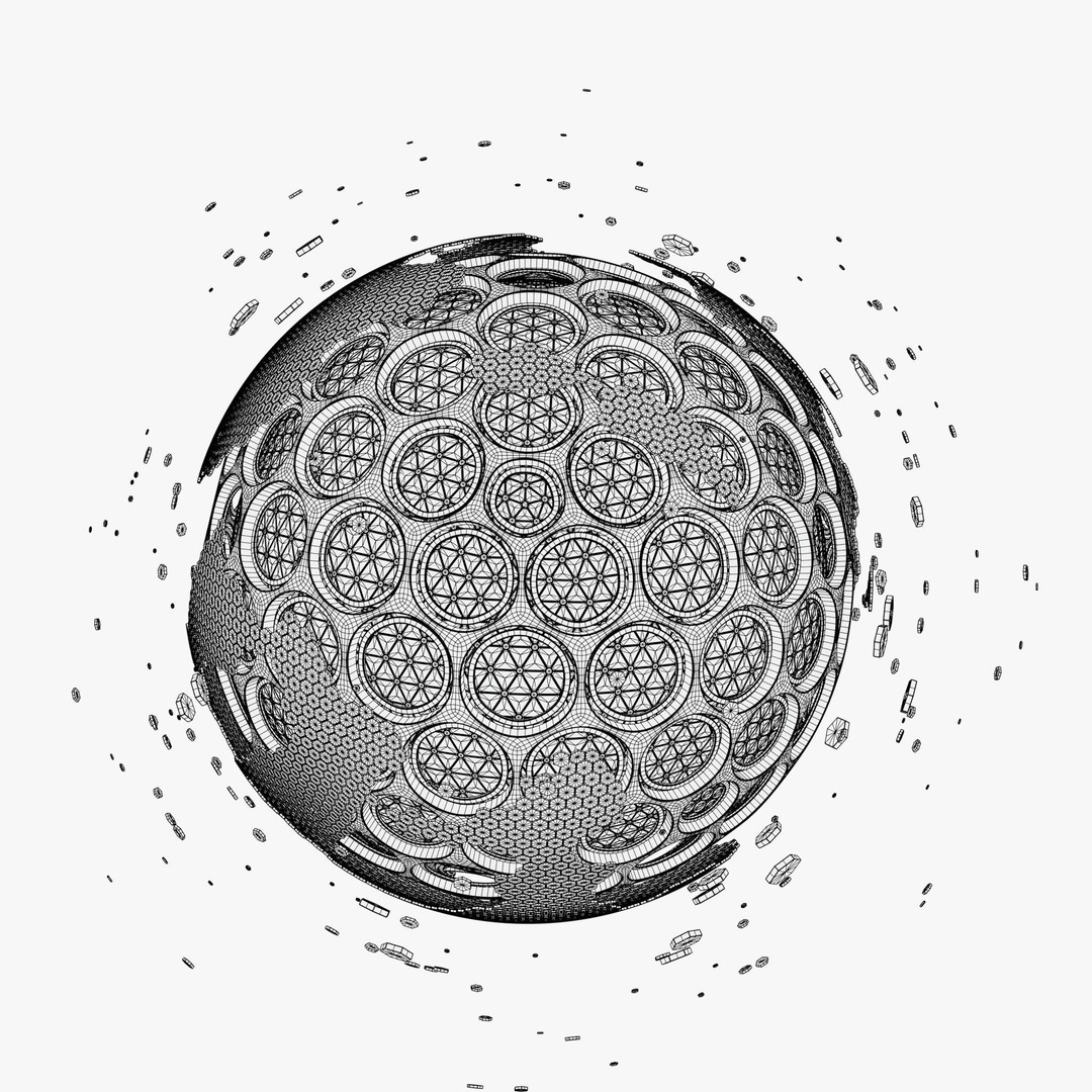 Abstract SciFi Sphere 3D Model – Futuristic Design, Blender & FBX - View 12